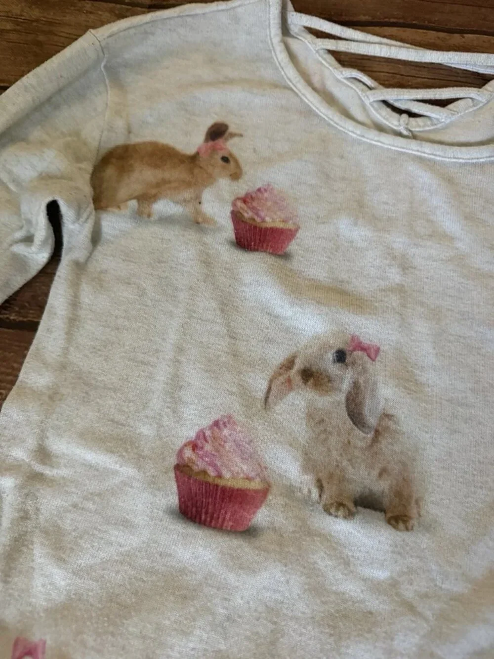 Girl’s Justice Rabbit Bunny Long Sleeve Shirt Size 12
